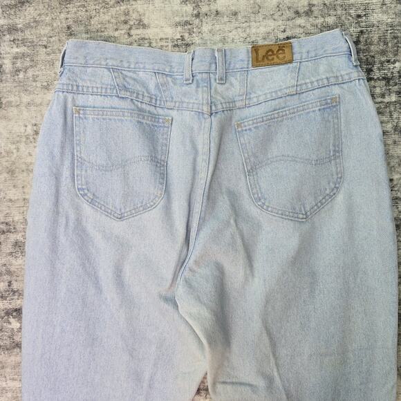 Vintage Lee Jeans Womens 18 Petite Light Wash High Rise Tapered Denim Pants 90s - Picture 10 of 15